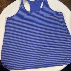 Danskin Purple and Gray Striped Tank Top